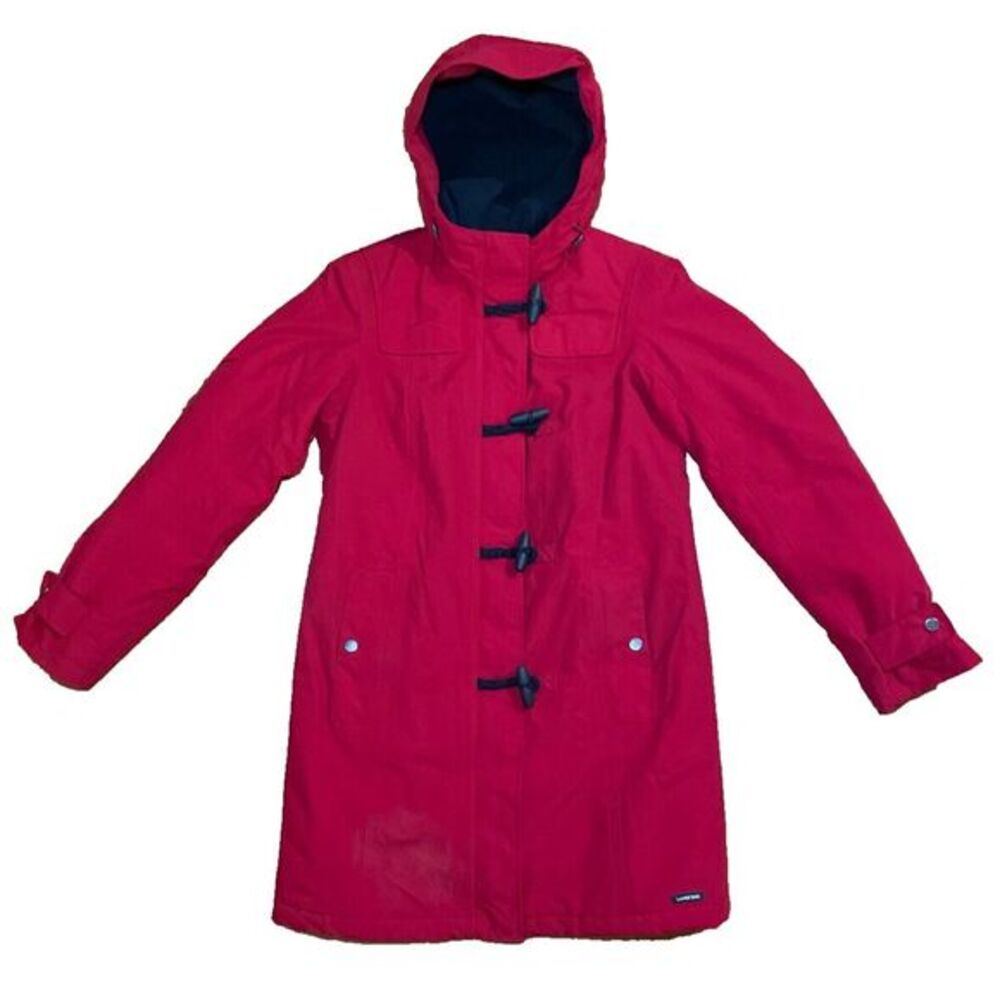 Land's End Women's‎ Red Hooded Mid-length Coat X-Small